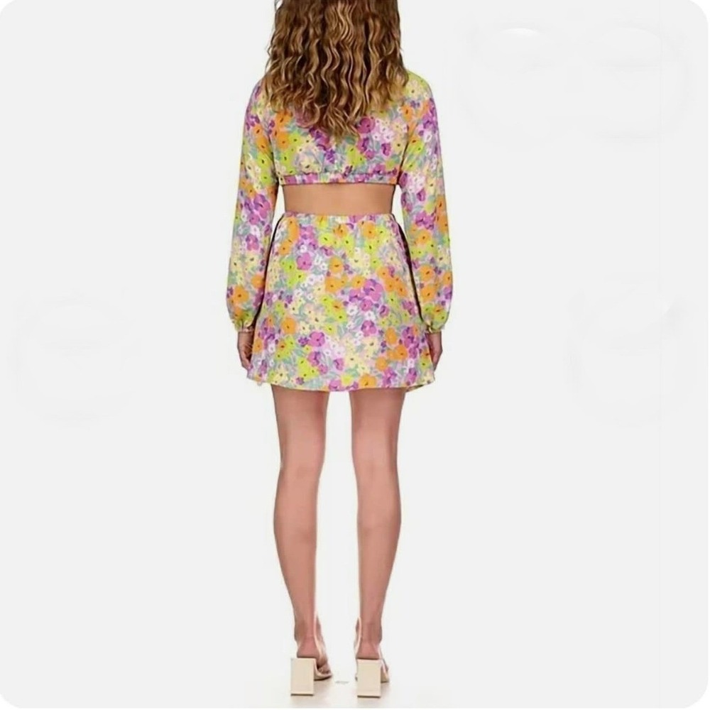 Sanctuary Fresh Garden NWT Cut Out Floral Multi Color Mini‎ Dress Size Large - Picture 9 of 10